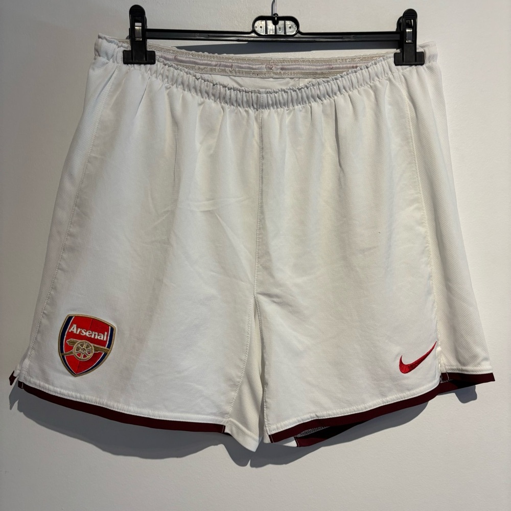 2007-2008 Vintage Arsenal FC Nike Jersey Shorts White Medium